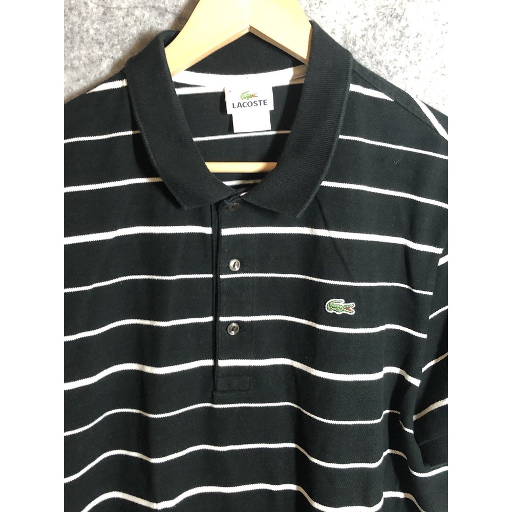 Izod Lacoste Mens Black White 3XL 8 Pique Cotton Golf Performance Sports Classic